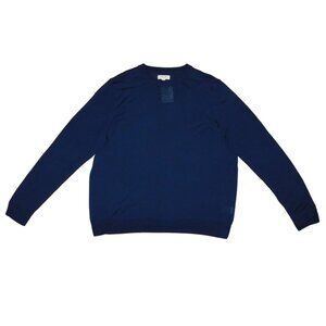 Nordstrom Navy Blue Washable Merino Wool Crewneck Sweater